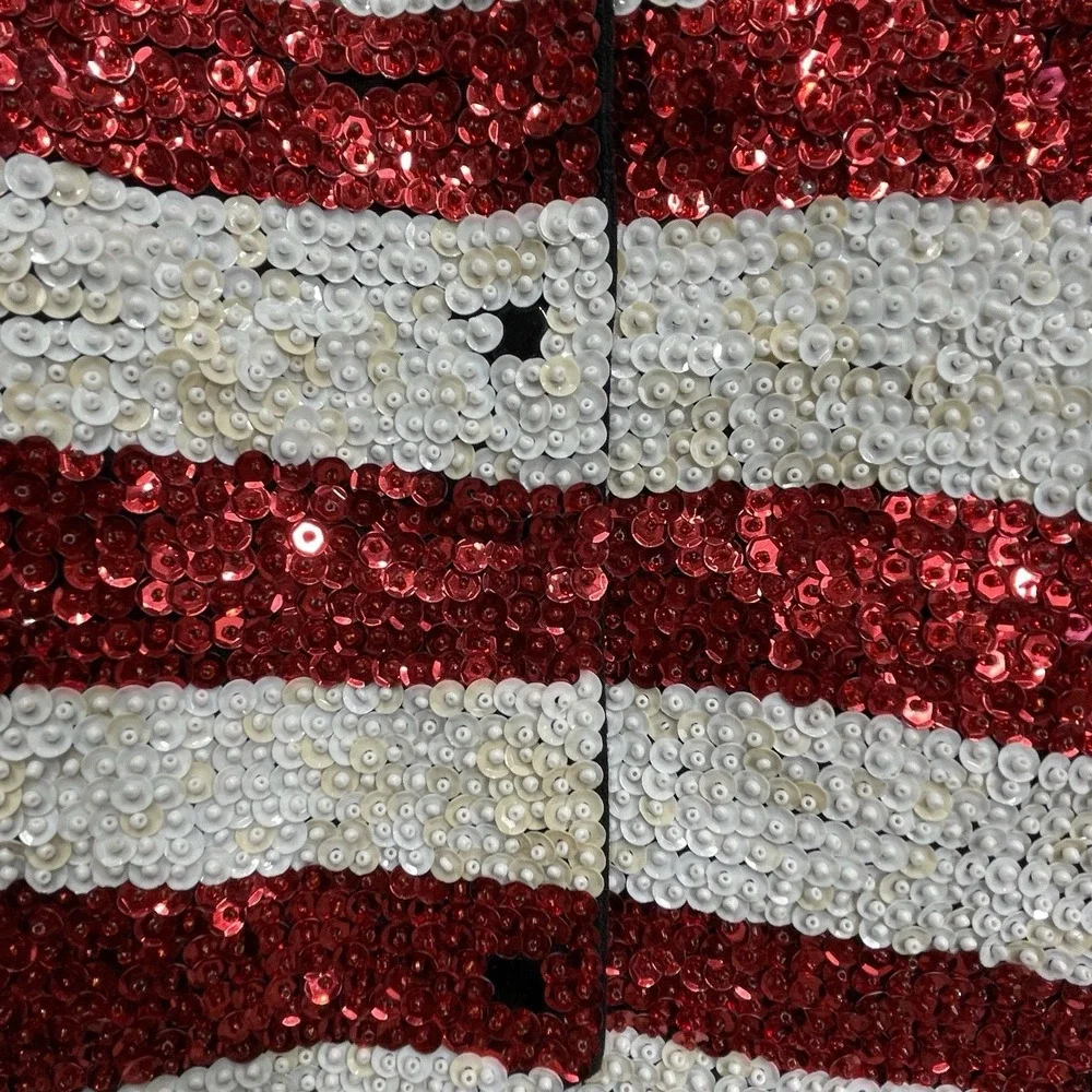 Vtg 4XL JC‎ UNISEX American Flag Eagle Fully Sequined Vest Patriotic Glam Rodeo
